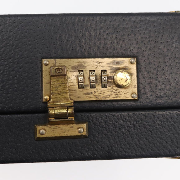 GUCCI Web Sherry Line Aktenkoffer Leder Schwarz Gold 016 067 1183 Original mr2496