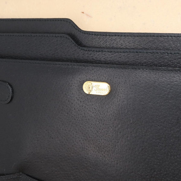 GUCCI Web Sherry Line Aktenkoffer Leder Schwarz Gold 016 067 1183 Original mr2496
