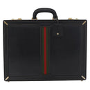 GUCCI Web Sherry Line Aktenkoffer Leder Schwarz Gold 016 067 1183 Original mr2496-13