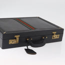 GUCCI Web Sherry Line Aktenkoffer Leder Schwarz Gold 016 067 1183 Original mr2496-6