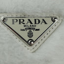 PRADA Shearing Tote Bag Mouton White Silver Auth mr2498V-18
