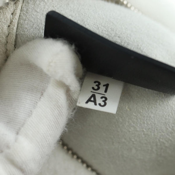 PRADA Shearing Tote Bag Mouton White Silver Auth mr2498V