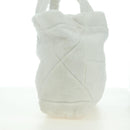 PRADA Shearing Tote Bag Mouton White Silver Auth mr2498V-4