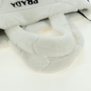 PRADA Shearing Tote Bag Mouton White Silver Auth mr2498V-7