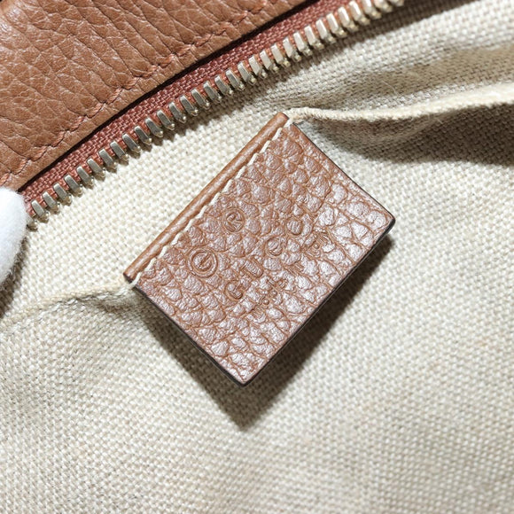 GUCCI GG Canvas Schultertasche Beige Gold 449413 Auth mr2500