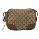 GUCCI GG Canvas Shoulder Bag Beige Gold 449413 Auth mr2500-13