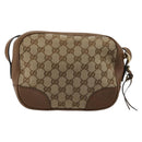 GUCCI GG Canvas Shoulder Bag Beige Gold 449413 Auth mr2500-2