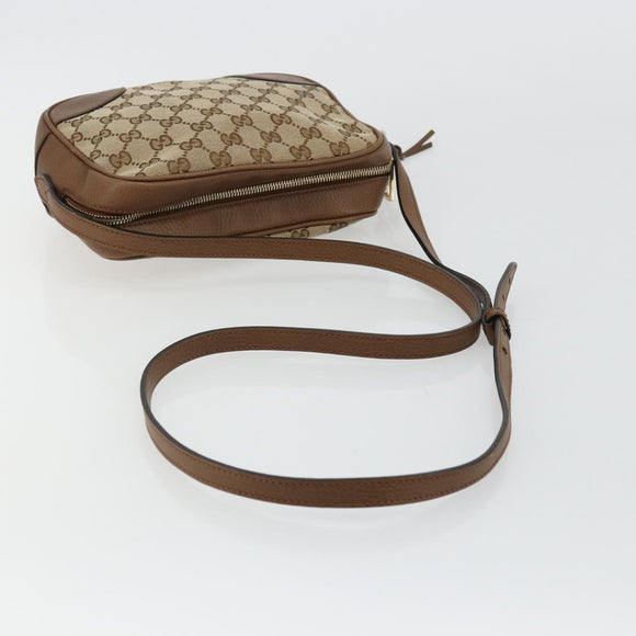 GUCCI GG Canvas Schultertasche Beige Gold 449413 Auth mr2500