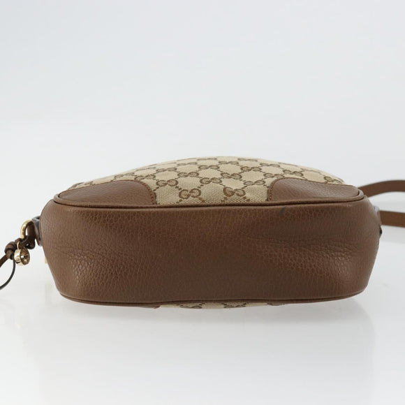 GUCCI GG Canvas Schultertasche Beige Gold 449413 Auth mr2500