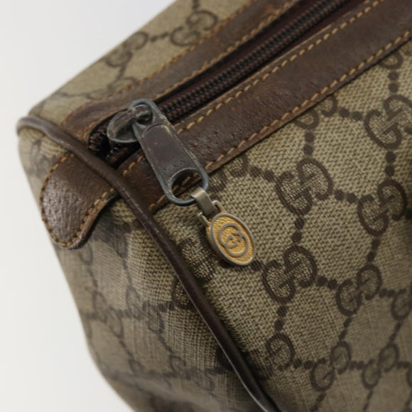 GUCCI GG Supreme Web Sherry Line Handtas PVC Beige Goud 010 378 Auth mr2501
