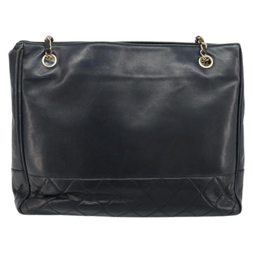 CHANEL Chain Shoulder Bag Leather Black Gold CC Auth mr2502 - 0