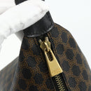 CELINE Macadam Canvas Handtasche PVC Leder Schwarz Gold Auth mr2503A-10