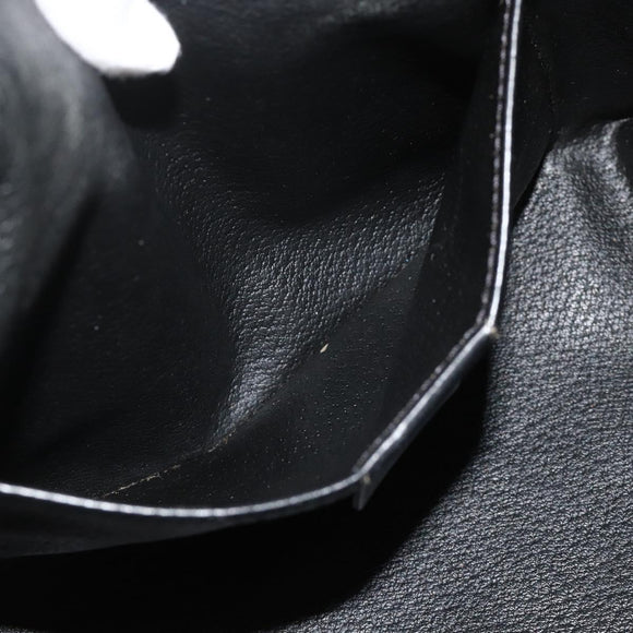 CELINE Macadam Canvas Handtasche PVC Leder Schwarz Gold Auth mr2503A