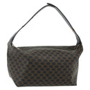 CELINE Macadam Canvas Handtasche PVC Leder Schwarz Gold Auth mr2503A-1