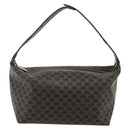 CELINE Macadam Canvas Handtasche PVC Leder Schwarz Gold Auth mr2503A-13