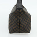 CELINE Macadam Canvas Handtasche PVC Leder Schwarz Gold Auth mr2503A-3