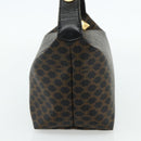 CELINE Macadam Canvas Handtasche PVC Leder Schwarz Gold Auth mr2503A-4