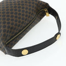 CELINE Macadam Canvas Handtasche PVC Leder Schwarz Gold Auth mr2503A-7