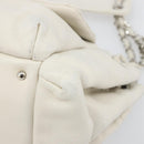 CHANEL Matelasse Chain Shoulder Bag Caviar Skin White Silver CC Auth mr2505-12
