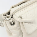 CHANEL Matelasse Chain Shoulder Bag Caviar Skin White Silver CC Auth mr2505-17
