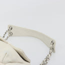 CHANEL Matelasse Chain Shoulder Bag Caviar Skin White Silver CC Auth mr2505-8