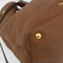 Miu Miu Shoulder Bag Leather Brown Gold Auth mr2508A-14