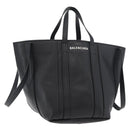 BALENCIAGA Everyday Tote Bag Leather Black Silver 672794 Auth mr2511A-1