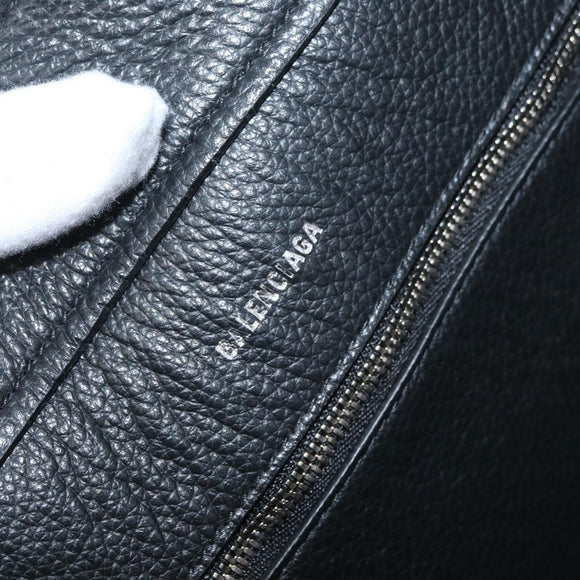 BALENCIAGA Everyday Tote Bag Leather Black Silver 672794 Auth mr2511A