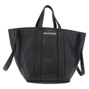 BALENCIAGA Everyday Tote Bag Leather Black Silver 672794 Auth mr2511A-2