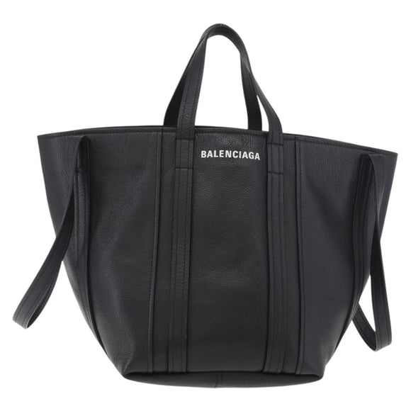 BALENCIAGA Everyday Tote Bag Leather Black Silver 672794 Auth mr2511A