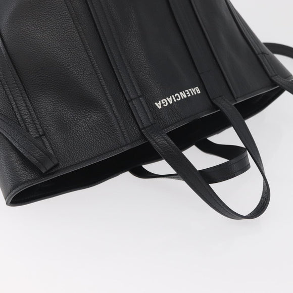 BALENCIAGA Everyday Tote Bag Leather Black Silver 672794 Auth mr2511A