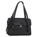 PRADA Vienna Fifty Hand Bag Leather Black Silver BR1932 Auth mr2512A-1