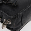 PRADA Vienna Fifty Hand Bag Leather Black Silver BR1932 Auth mr2512A-10