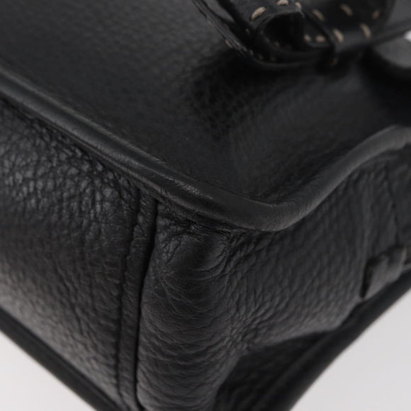 PRADA Vienna Fifty Hand Bag Leather Black Silver BR1932 Auth mr2512A