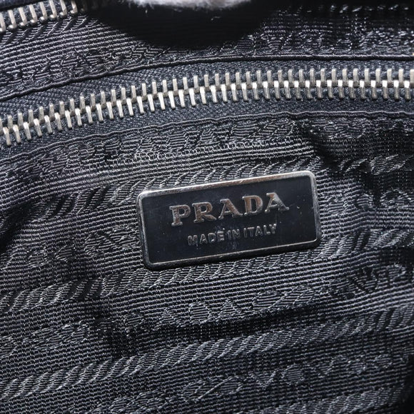 PRADA Vienna Fifty Hand Bag Leather Black Silver BR1932 Auth mr2512A
