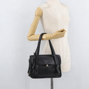 PRADA Vienna Fifty Hand Bag Leather Black Silver BR1932 Auth mr2512A-26