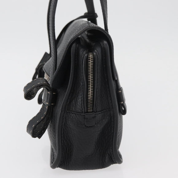 PRADA Vienna Fifty Hand Bag Leather Black Silver BR1932 Auth mr2512A