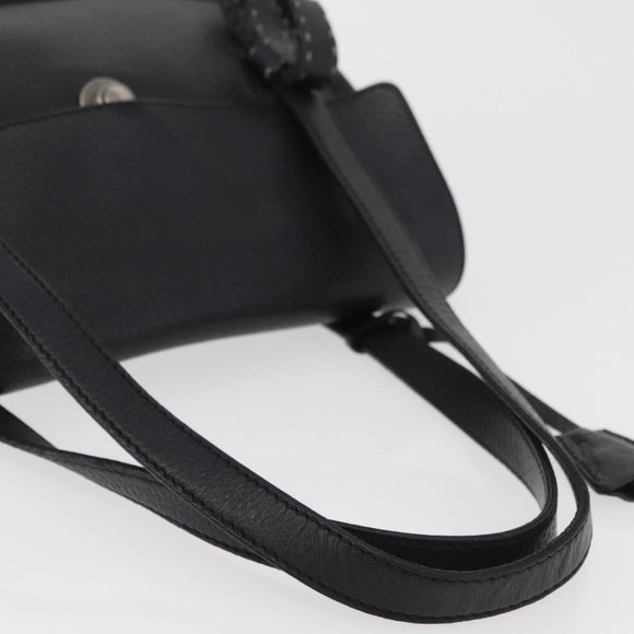 PRADA Vienna Fifty Hand Bag Leather Black Silver BR1932 Auth mr2512A