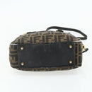 FENDI Zucca Canvas Hand Bag 2way Black Brown Auth mr2513-11
