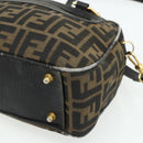 FENDI Zucca Canvas Hand Bag 2way Black Brown Auth mr2513-12