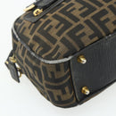FENDI Zucca Canvas Hand Bag 2way Black Brown Auth mr2513-13