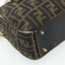 FENDI Zucca Canvas Hand Bag 2way Black Brown Auth mr2513-15