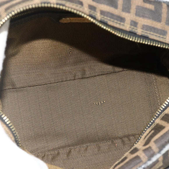FENDI Zucca Canvas Hand Bag 2way Black Brown Auth mr2513