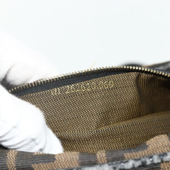 FENDI Zucca Canvas Hand Bag 2way Black Brown Auth mr2513