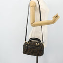 FENDI Zucca Canvas Hand Bag 2way Black Brown Auth mr2513-25