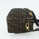 FENDI Zucca Canvas Hand Bag 2way Black Brown Auth mr2513-5