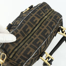 FENDI Zucca Canvas Hand Bag 2way Black Brown Auth mr2513-6