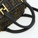 FENDI Zucca Canvas Hand Bag 2way Black Brown Auth mr2513-7