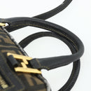 FENDI Zucca Canvas Hand Bag 2way Black Brown Auth mr2513-8