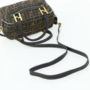 FENDI Zucca Canvas Hand Bag 2way Black Brown Auth mr2513-9